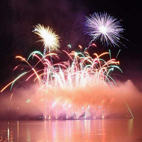 Havel in Flammen mit musikalischer Live Unterhaltung, inklusive Feuerwerk, Sektempfang, 2 Gang-Menü, Wein, Bier, alkoholfreie Getränke