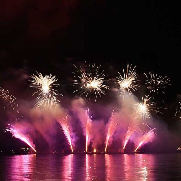Havel in Flammen mit musikalischer Live Unterhaltung, inklusive Feuerwerk, Sektempfang, 2 Gang-Menü, Wein, Bier, alkoholfreie Getränke